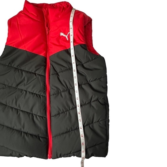 PUMA Boys Black and Red Puffer Vest Size M (10/12) NWOT - Picture 3 of 10